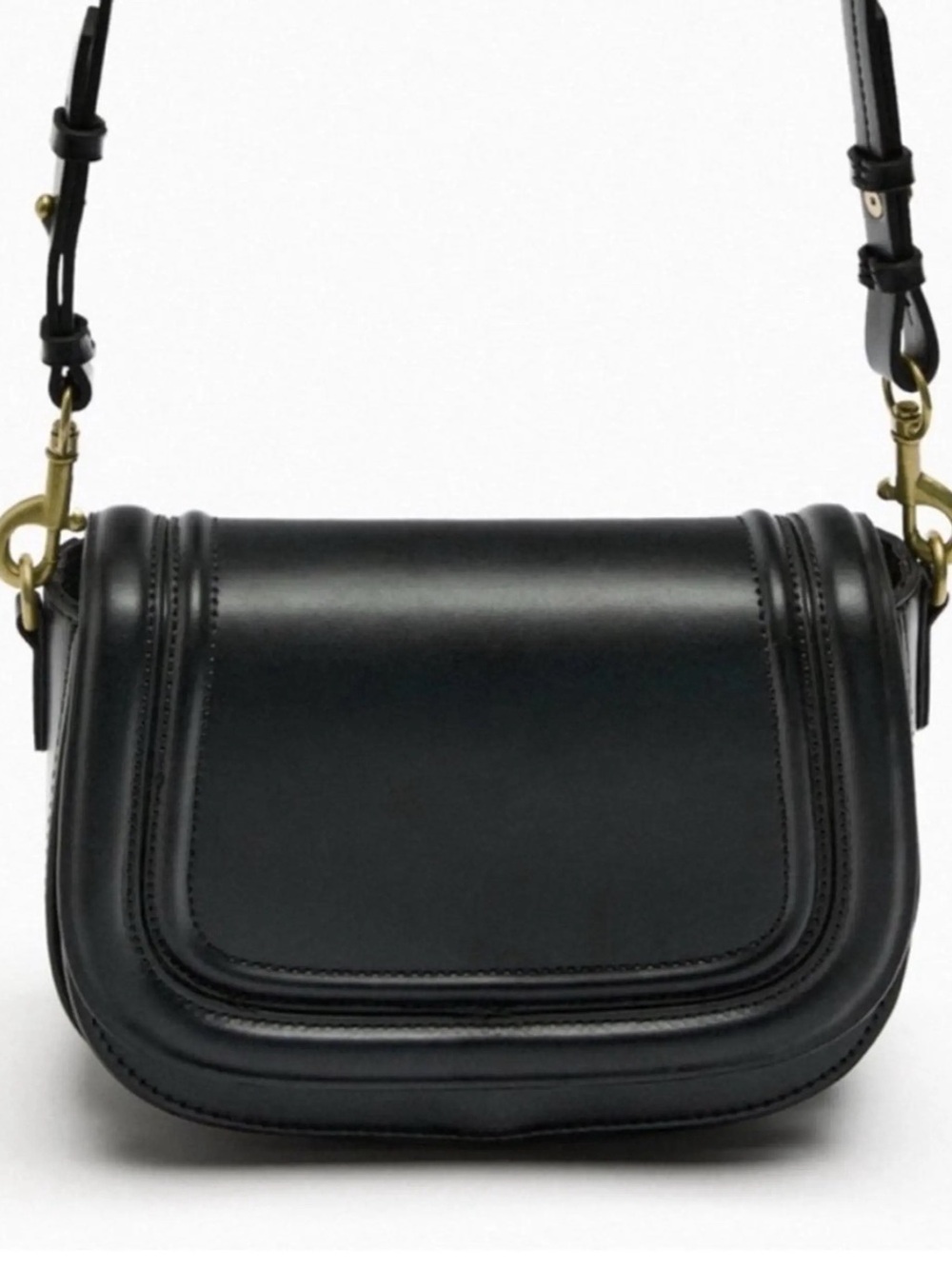 Zara Black Crossbody Saddle Bag - Picture 3 of 13